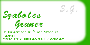 szabolcs gruner business card